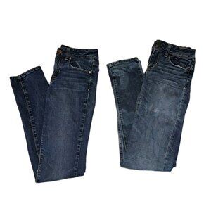 American Eagle Womens Size 2 Blue Skinny Stretch Jegging 26X28  Lot Of TWO